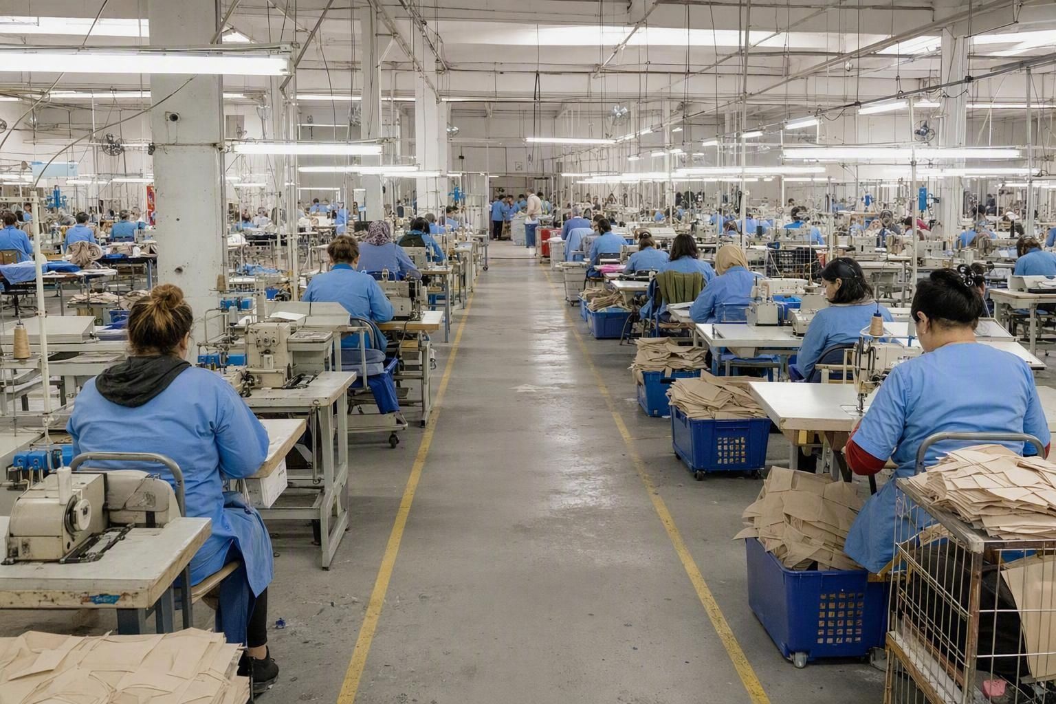 La salle de fabrication de GAC : les lignes de montage en activité